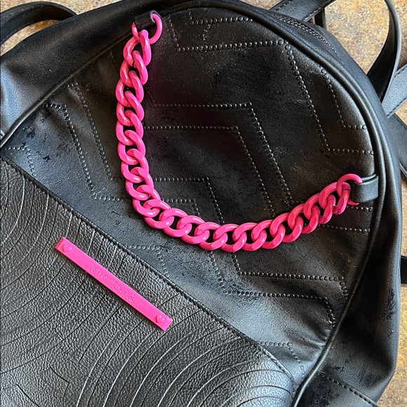 BETSEY JOHNSON Quilted Faux Leather Chain Backpack - Picture 5 of 7